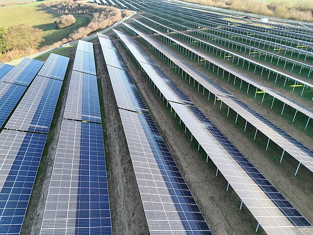 The solar park from a bird's-eye view.