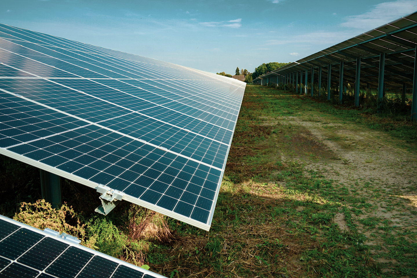 Solar modules at the Gesmold solar park.